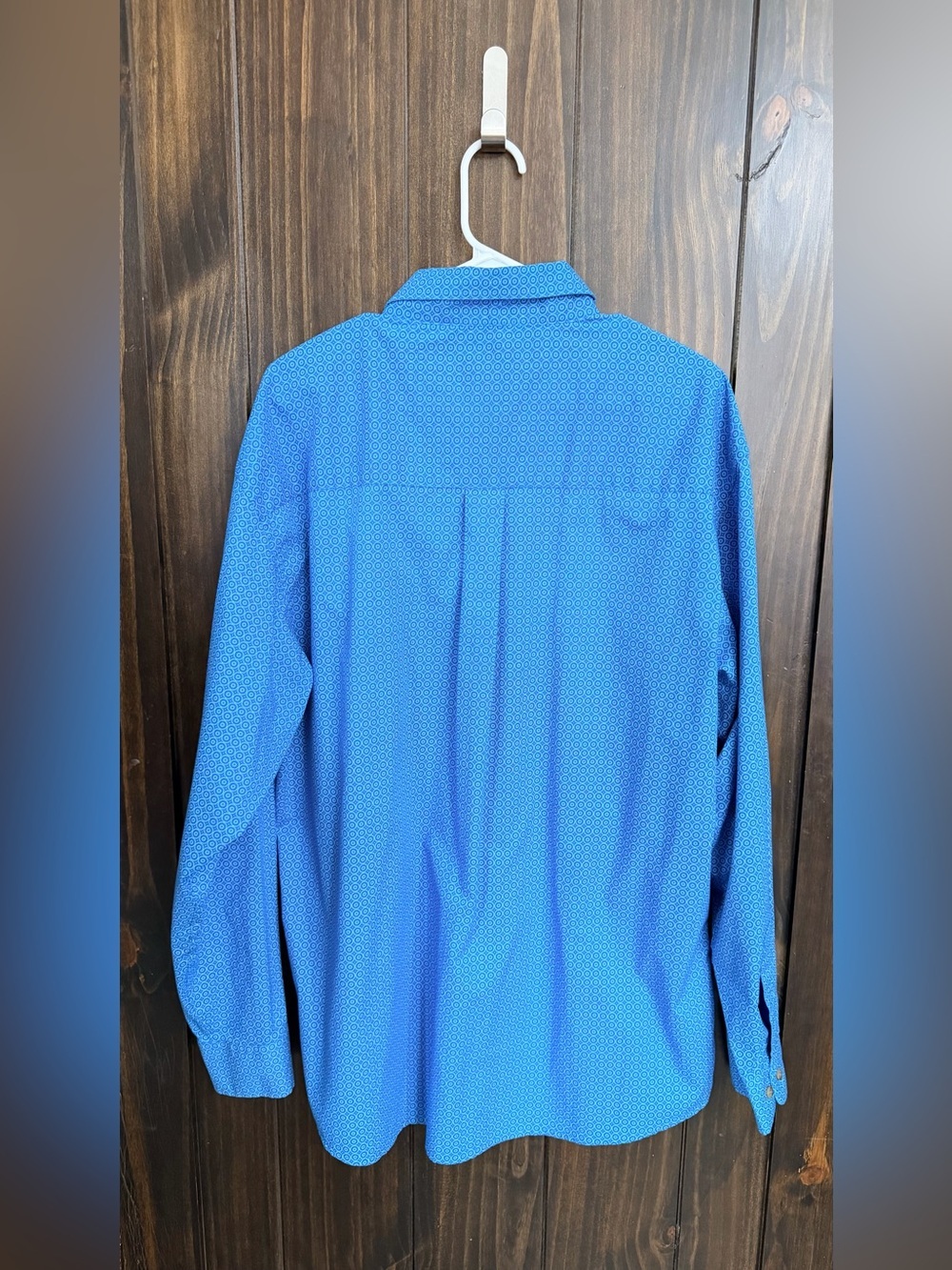 Wrangler Blue Patterned Button-Down Western Shirt-Size:XL - Picture 6 of 7